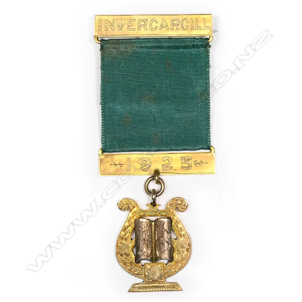 Niello Jacob Rein (Invercargill) 9ct music medal, Image 1++